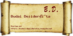 Budai Dezideráta névjegykártya