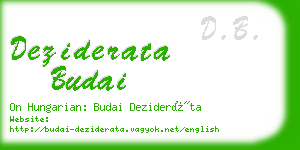 deziderata budai business card